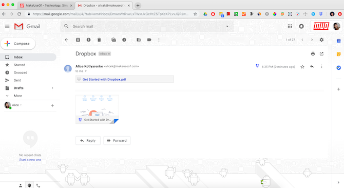 Dropbox per Gmail, un'estensione di Chrome per visualizzare l'anteprima dei collegamenti Dropbox