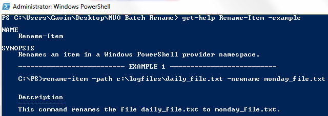 Esempi di rinomina di PowerShell