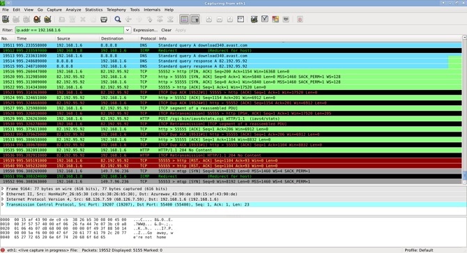 Wireshark nell'esempio d'uso