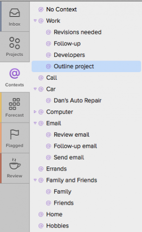 Contesti OmniFocus