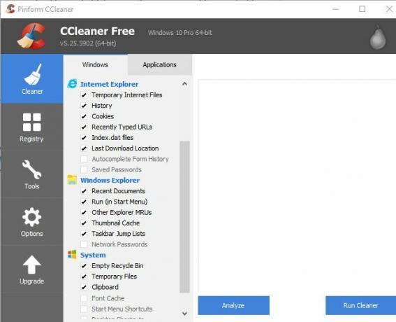 6 Consigli e trucchi per CCleaner per pulire efficacemente il tuo computer 01 CCleaner Scegli gli elementi da pulire