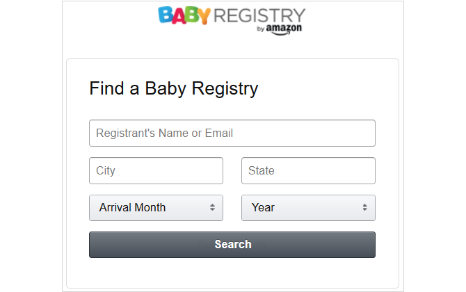 ricerca nel registro baby amazon