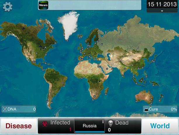 Scegli una malattia e spazzare via l'umanità in Plague Inc. mappa pandemica