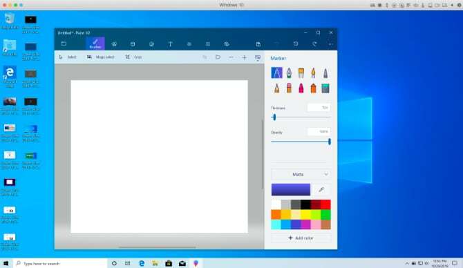 Windows Paint 3D in esecuzione su un Mac