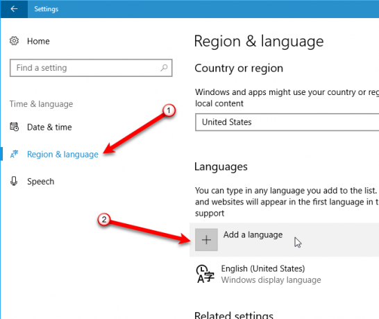 come cambiare la lingua di sistema in Windows 10