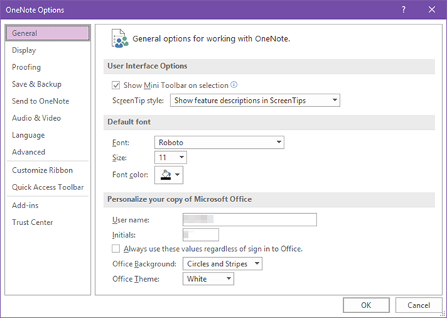 OneNote-interfaccia-desktop-impostazioni