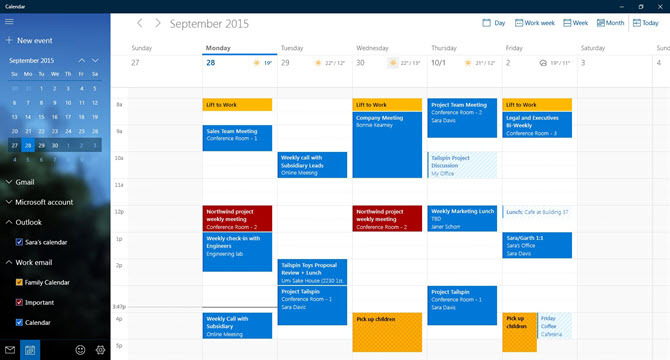 Interfaccia di posta e calendario