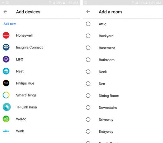 google assistant home control aggiungi sala dispositivi