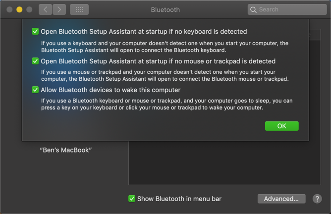 Opzioni Bluetooth avanzate per Mac