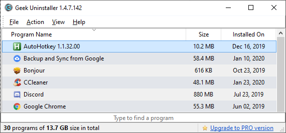 Geek Uninstaller