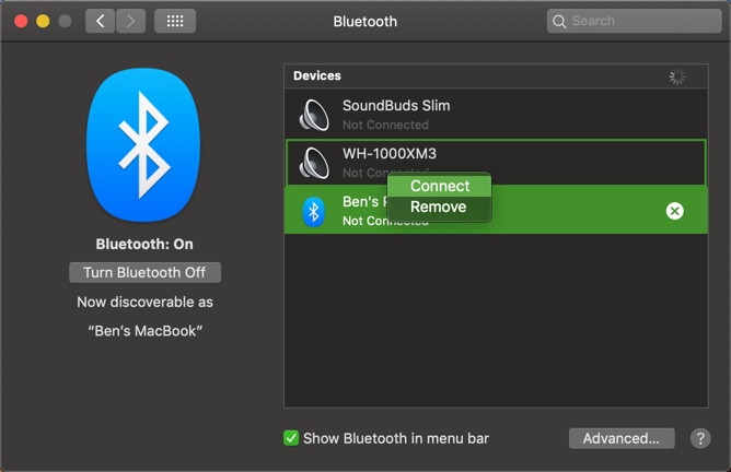 Mac Rimuovi dispositivo Bluetooth