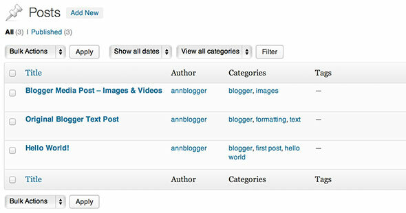 Blogger a WordPress, WordPress a Blogger - Cambio di blog Testati risultati wp x