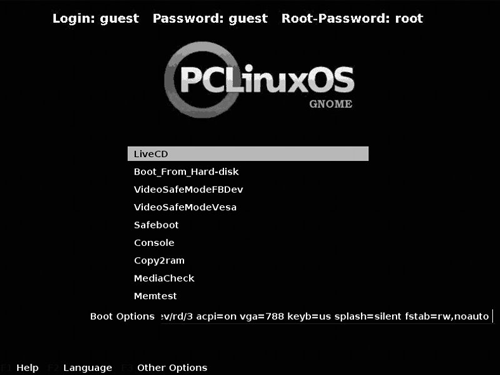 PCLinuxOS-boot-menù