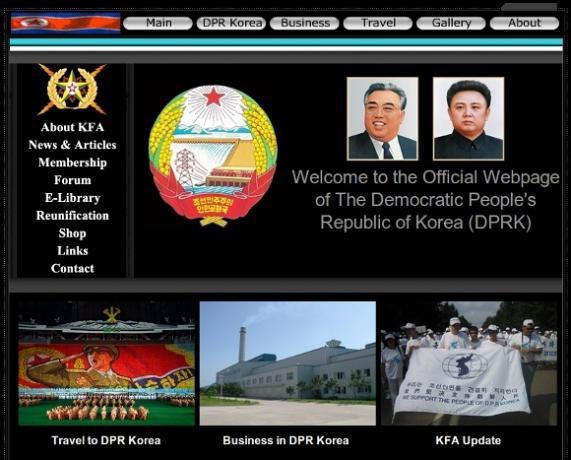 siti web della Corea del Nord