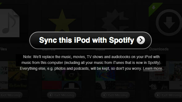 sincronizzazione di Spotify su iPod