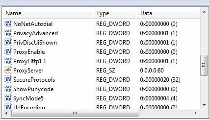 come configurare le impostazioni proxy nel registro i