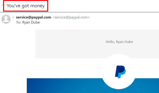 notifica e-mail paypal