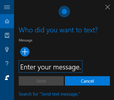 SMS Cortana