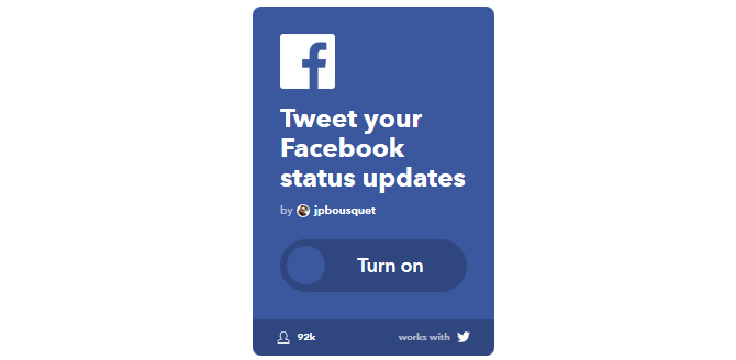 La guida IFTTT definitiva: utilizza lo strumento più potente del Web come un professionista 29IFTTT TweetFBStatusUpdates