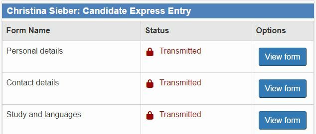 Moduli di iscrizione Canada Express