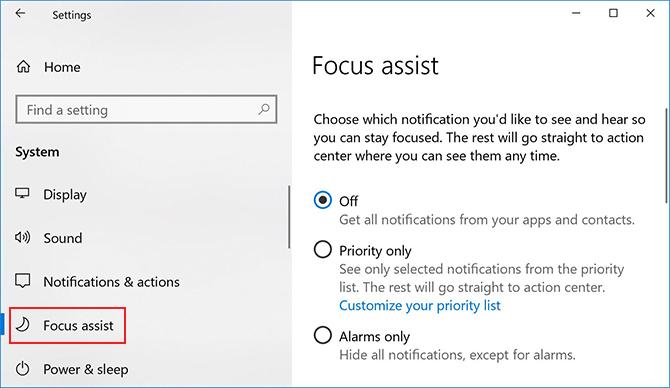 Come utilizzare Focus Assist di Windows (precedentemente silenzioso) Focus Assist