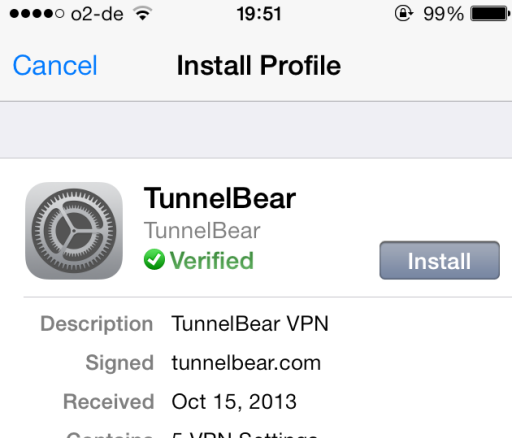 Configura una VPN sul tuo iPhone in pochi minuti con Tunnelbear tunnelbear5