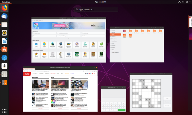 Panoramica delle attività su Ubuntu 19.04