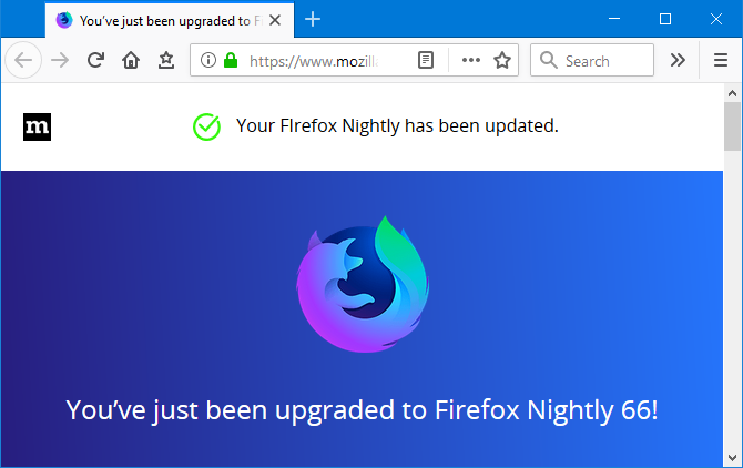 Screenshot di Firefox Nightly