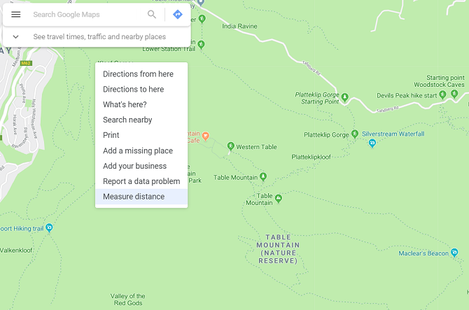 google maps misura la distanza menu del tasto destro