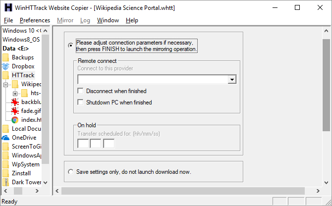 Salvataggio e backup di siti Web per la lettura offline con HTTrack HTTrack 04 670x416