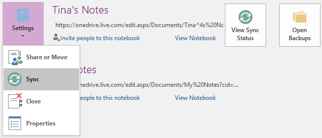 Note sulla sincronizzazione di OneNote