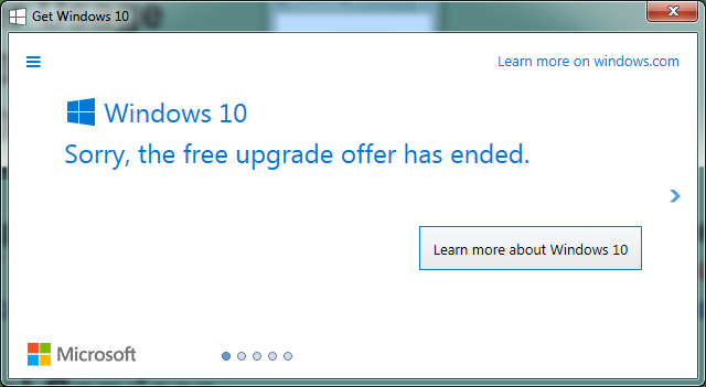 Aggiornamento di Windows 10 scaduto