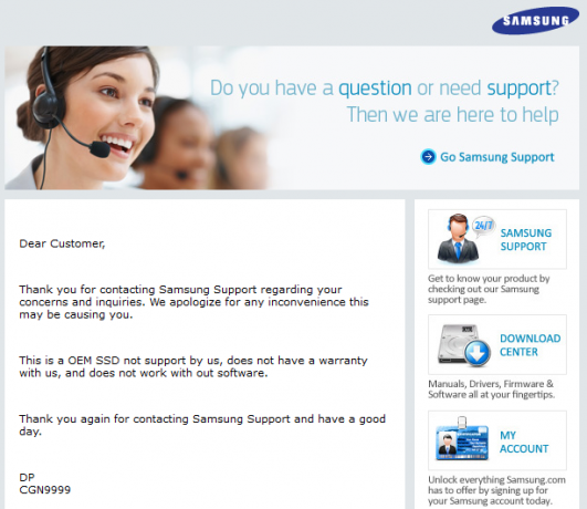 Samsung risponde