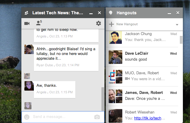 Qualcuno ha finalmente migliorato Google Hangouts su Google Chrome chat di Hangouts desktop