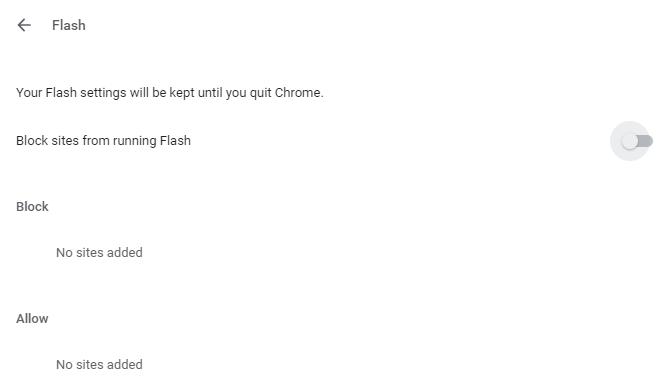 Modifica le impostazioni di Flash in Chrome