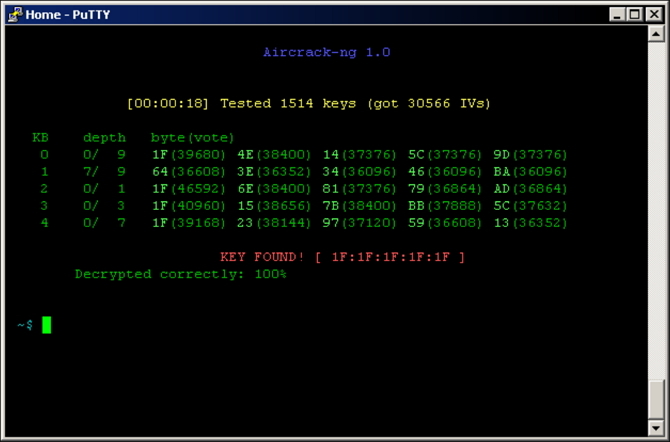 Quanto è facile craccare una rete Wi-Fi? Screenshot di Aircrack