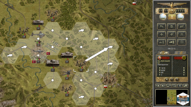 giochi di carri armati - Screenshot di pianificazione strategica di Panzer Corps