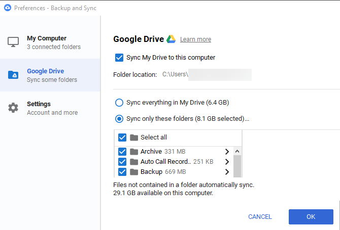 Google Drive-Selective-Sync