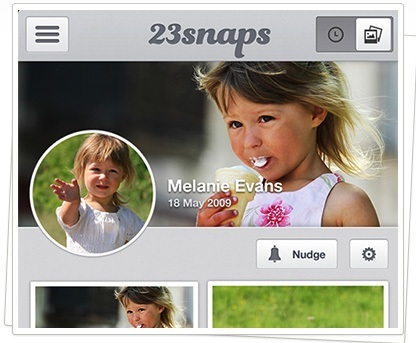 23snaps: un social network privato per condividere le foto e i video dei tuoi figli con gli amici intimi Evans