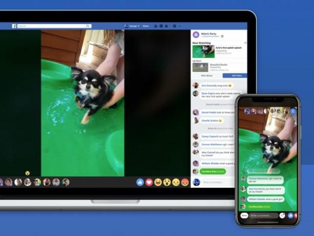 Facebook invita le persone a guardare video insieme Facebook guarda festa