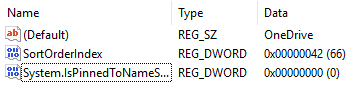 Registry Onedrive Esplora file