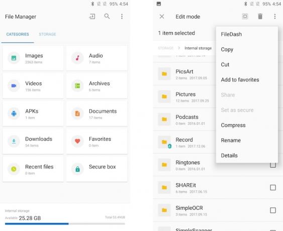 File manager Android integrato