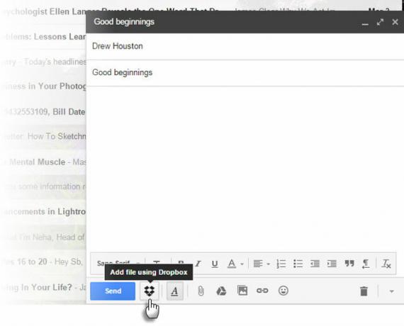 Dropbox per l'estensione di Gmail per Chrome