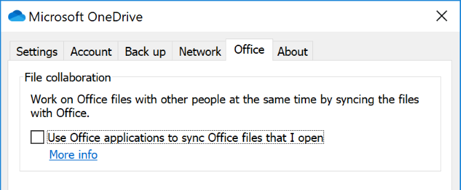 Impostazioni di sincronizzazione di Office in OneDrive