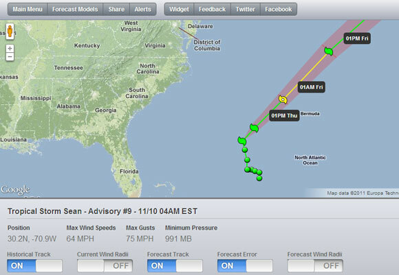 8 migliori siti web di tracciamento degli uragani sul Web uragano tracking03