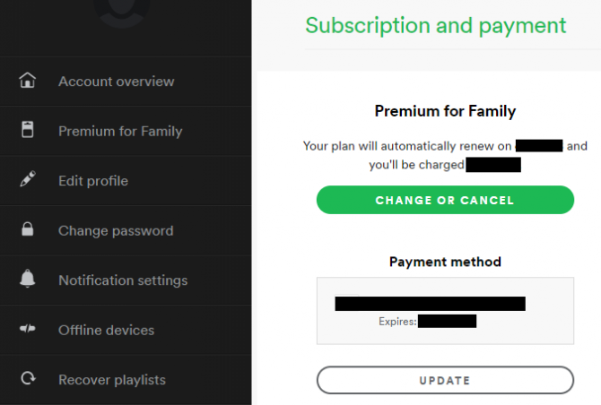 Come modificare le impostazioni del Paese del tuo account su Spotify aggiornamento del pagamento spotify 670x452