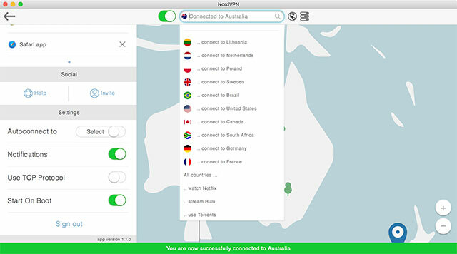 NordVPN per Mac: gestisci facilmente privacy e regioni in OS X nordvpnomnibox