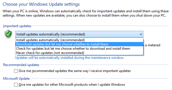 Impostazioni di Windows Update