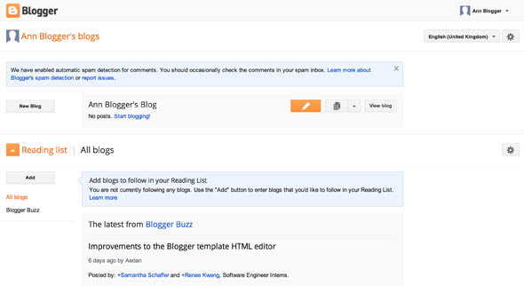 Blogger vs. WordPress.com: un confronto completo blogger ui1