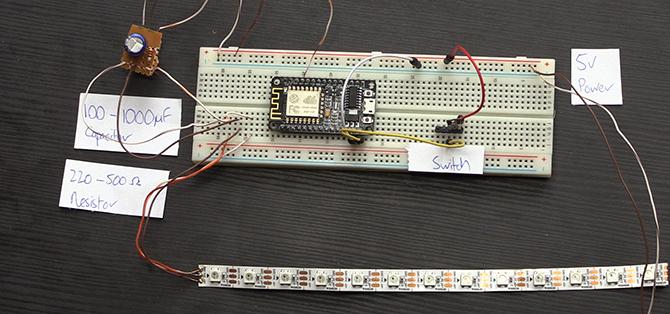 configurazione della breadboard